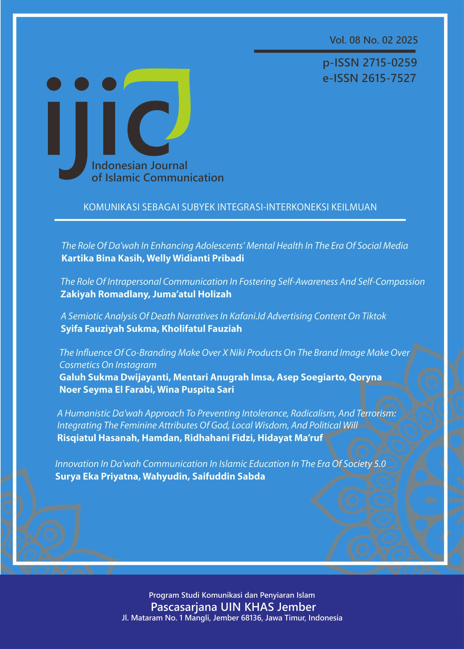 					View Vol. 8 No. 2 (2025): Indonesian Journal Of Islamic Communication
				